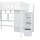 preview thumbnail 10 of 15, Full Size Loft Bed With Bookshelf,Drawers,Desk,and Wardrobe,Sturdy Construction