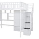 preview thumbnail 10 of 15, Multifunctional Design Loft Bed with Bookshelf, Drawers, Desk and Wardrobe, Full size, White