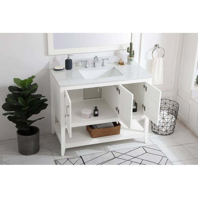 Elegant Lighting VF16042-BS Aubrey 42" Free Standing Single Basin