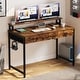 preview thumbnail 6 of 17, Moasis Small Computer Desk with Fabric Drawers and Monitor Stand