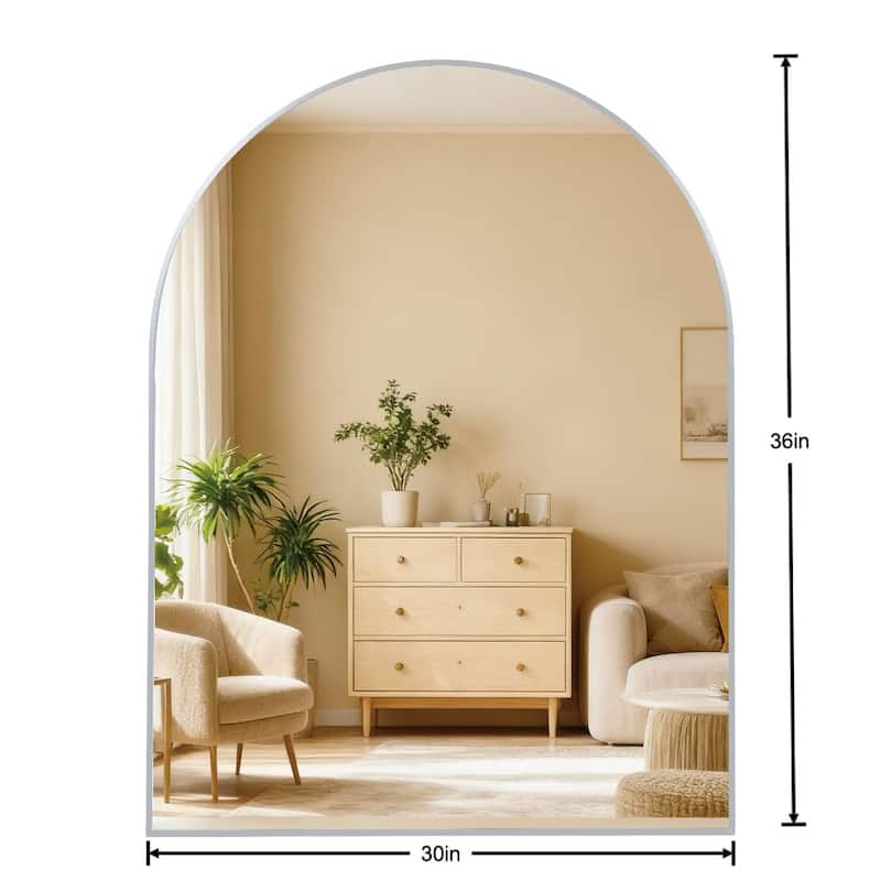 30x36 Inch Metal Framed Arched Bathrrom Mirror for Wall