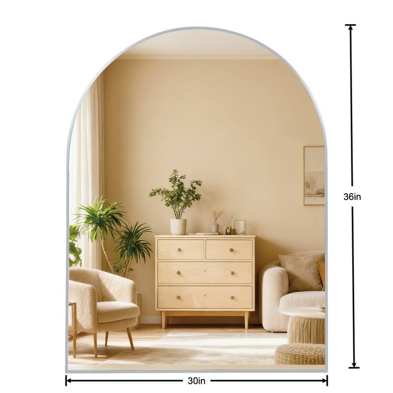 GDFStudio - Nordvale Modern Arched Bathroom Vanity Decorative Mirror with Easy Wall Mounting & Metal Frame