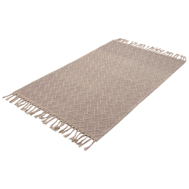 ECARPETGALLERY Braid weave Sienna Grey Wool Rug - 5'1 x 8'2