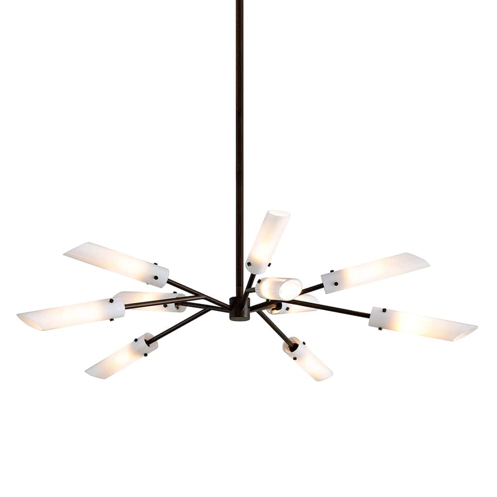 High Line Dark Bronze Chandelier with Opal White Glass