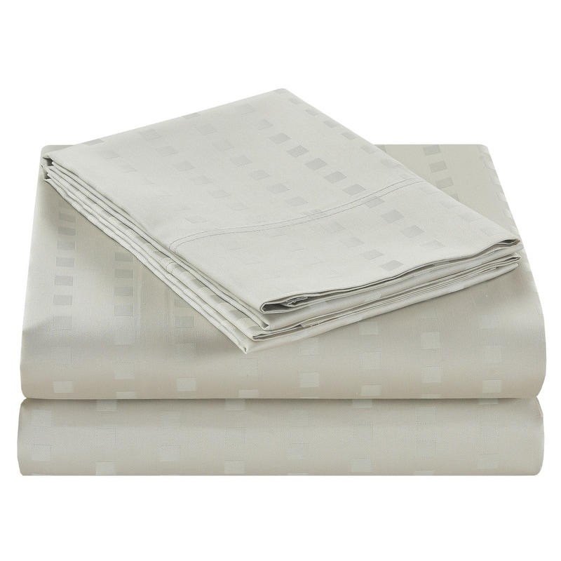 Home Sweet Home Dream Striped 1200 TC Egyptian Cotton Deep Pocket Bed Sheet Set - Ivory - Full