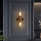 preview thumbnail 1 of 13, Modern Gold 2-Light Cylinder Wall Sconce Glass Bathroom Vanity Light - L 13.4'' x W 5.5''