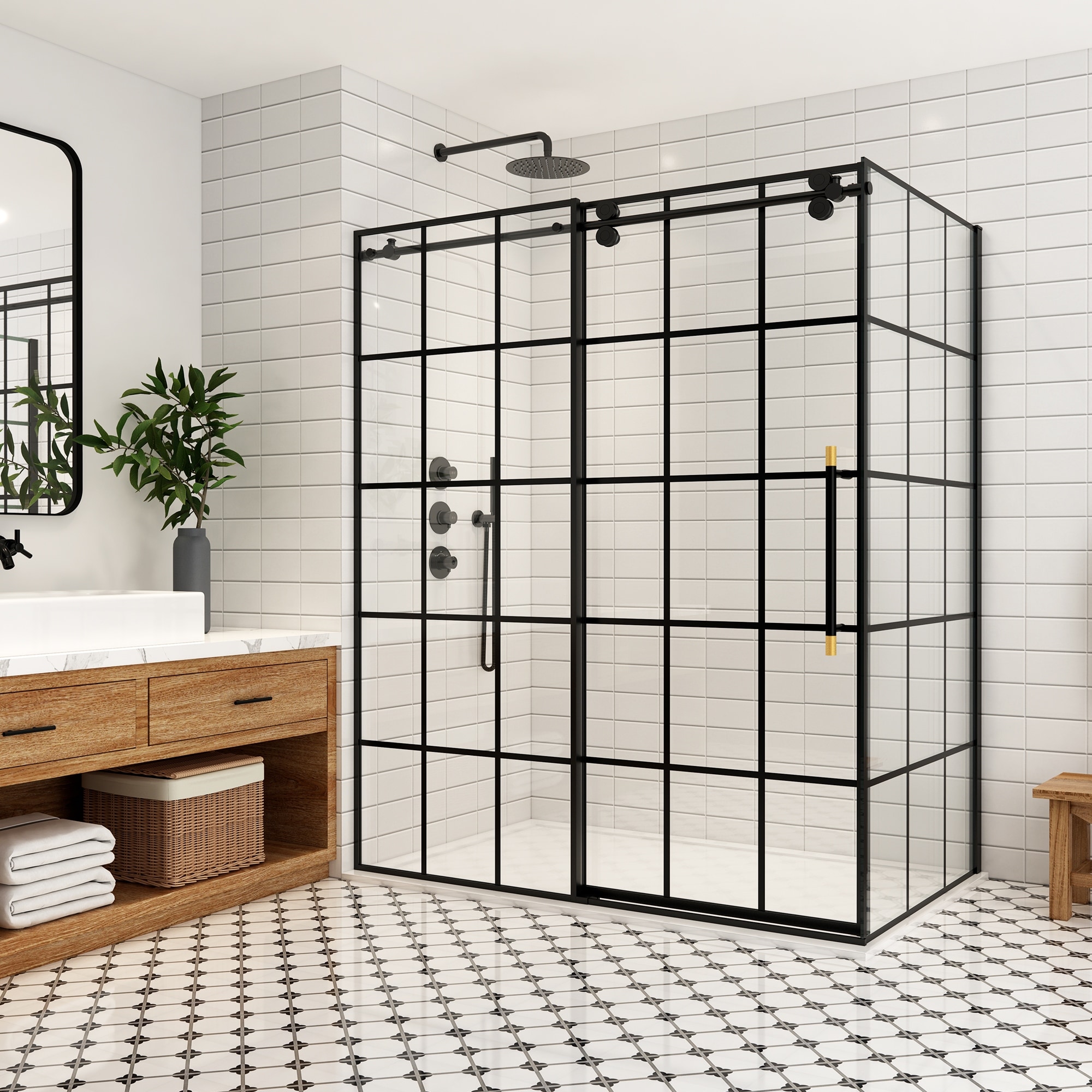 Puente Rectangle Single Sliding Framed Shower Enclosure - On Sale - Bed  Bath \u0026 Beyond - 40110798, image size:2000x2000