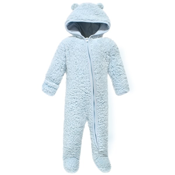 slide 1 of 1, Hudson Baby Faux Shearling Bunting 1pk, Light Blue 0-3 Months - Lt Blue