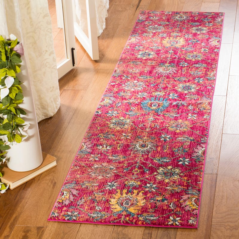 SAFAVIEH Merlot Stephania Boho Oriental Rug - 2' x 8' Runner - Red/Multi