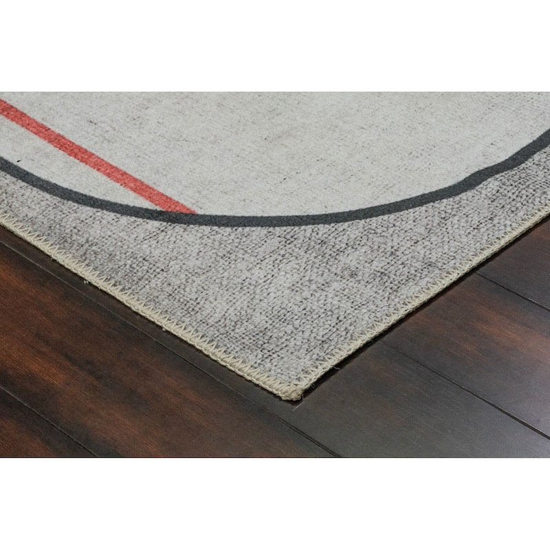 Dynamic Rugs Kidz White/Grey/Multi Polyester Children's Area Rug