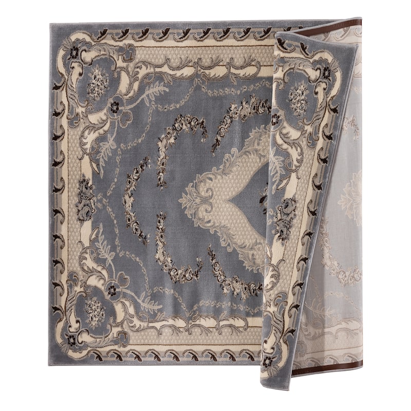 Tabriz Collection Grey/Beige Area Rug