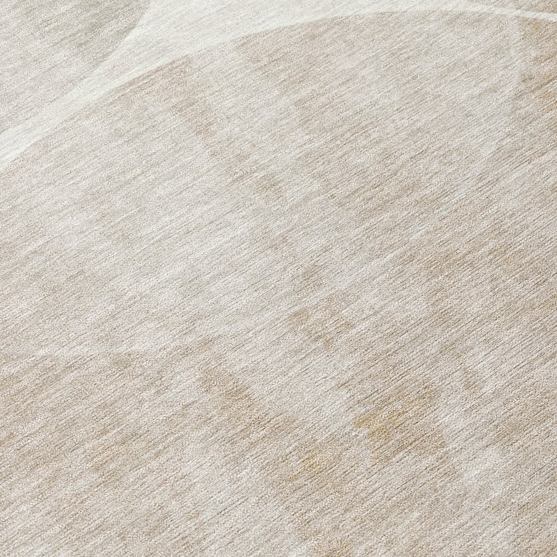 Machine Washable Indoor/ Outdoor Abstract Circles Chantille Rug