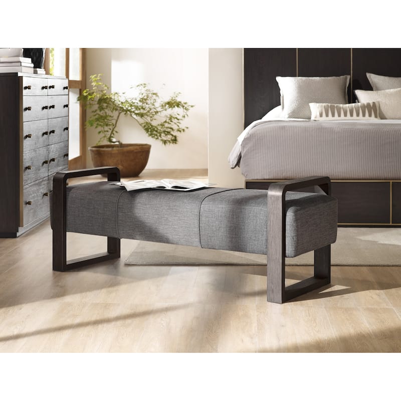 Hooker Furniture Curata 60 Inch Wide Rubberwood Framed Polyester Bench