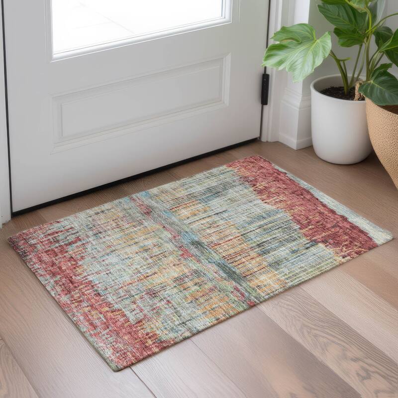Machine Washable Indoor/ Outdoor Modern Ombre Chantille Rug