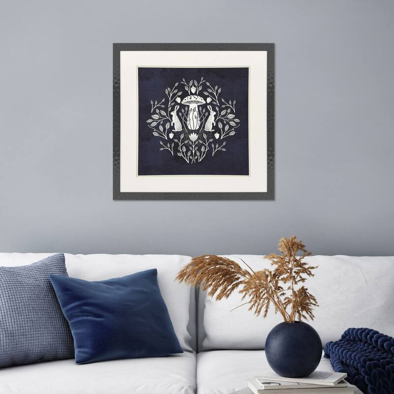 Paragon Rabbits and Mushrooms II Framed Art - Plastic
