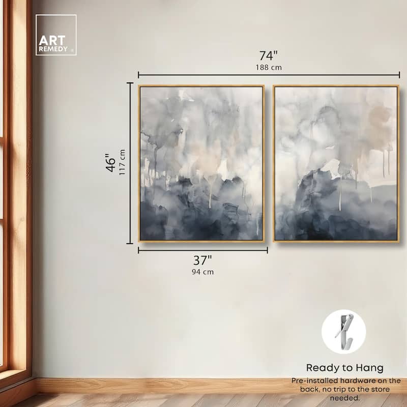 Muted Ocean Hues Canvas Set of 2 by Art Remedy