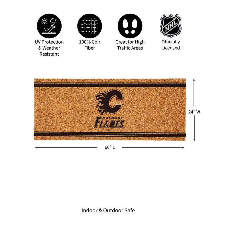 Calgary Flames Monochrome Indoor/Outdoor Coir Door Mat