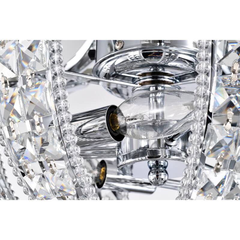 Santana 52 Inch Chrome Polished Finish Mid-Century style Ceiling Crystal Fan with Remote