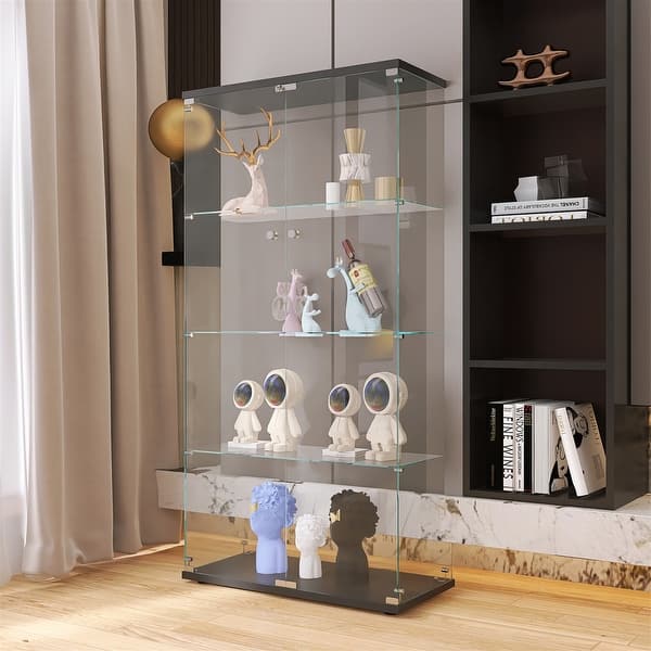 Two Door Glass Glass Display with 4 Shelves Bed Bath