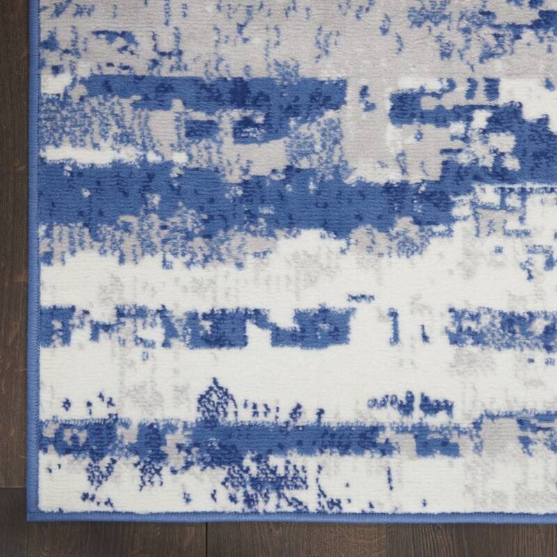 Power Loomed Distressed Abstract Modern Non Skid Stain Resistant Area Rug