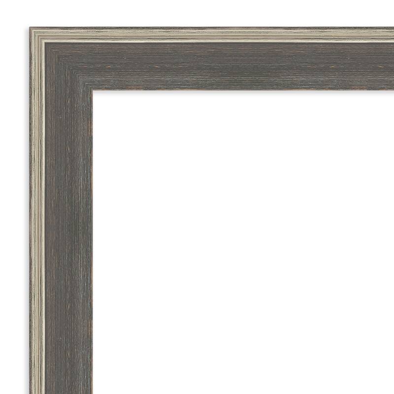 Cottage Half-Inch-Bevel Wood Framed Bathroom Vanity Wall Mirror - Cottage Grey Silver - 23 x 29 in