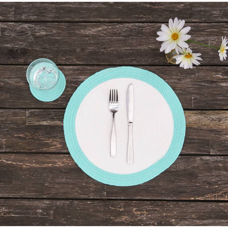 Rim Braided Round Placemats Sets of 6 Collection