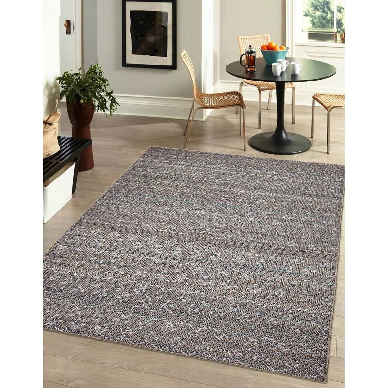 ECARPETGALLERY Braid weave Sienna Grey Wool Rug - 5'3 x 7'6