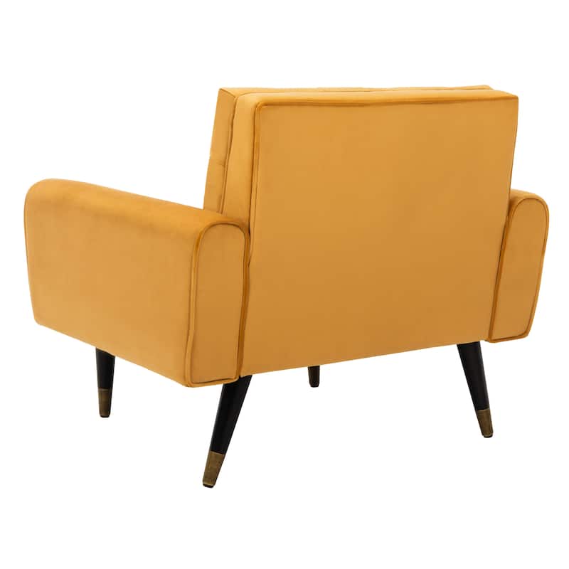 SAFAVIEH Nansy Contemporary Tufted Velvet Accent Chair - 32.7" x 31.5" x 28.4" - 34Wx31Dx29H