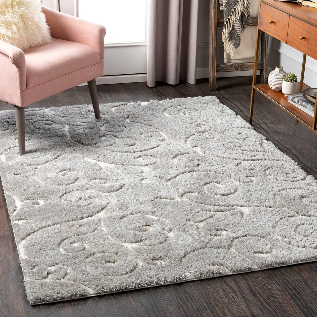 Gabbi Transitional Scroll Plush Area Rug - Overstock - 31730628
