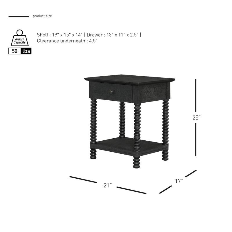 NPD Furniture Azella 1 Drawer Nightstand