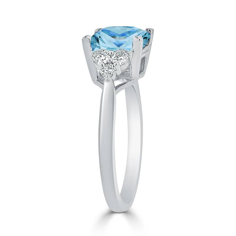 Auriya 3 1/10ct Princess-cut Sky Blue Topaz and Diamond Engagement Ring 1/3ctw 14k Gold