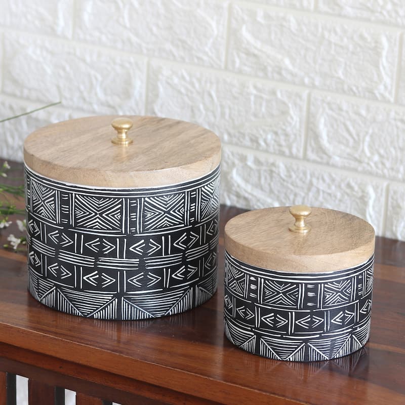 Novica Handmade Bohemian Secrets Wood Decorative Boxes (Set Of 2)