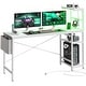 preview thumbnail 34 of 54, 61" Gaming Desk Computer Desk with LED Lights Storage Shelves and Side Bag Home Office Desk
