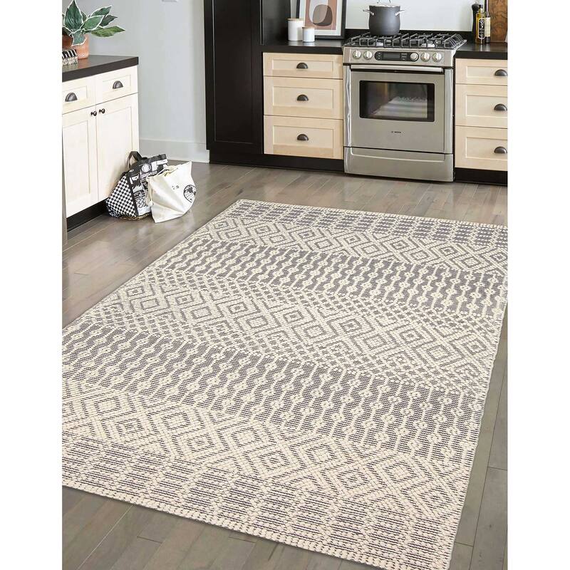 ECARPETGALLERY Braid weave Sienna Cream Wool Rug - 5'2 x 8'0