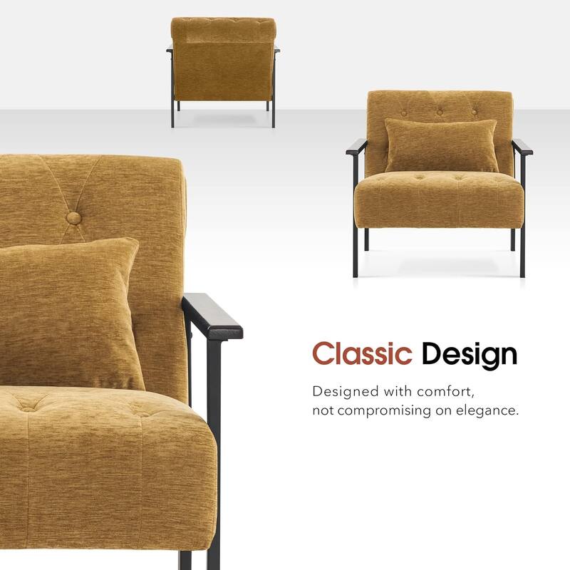 MCombo set of 2 Modern Accent, Ergonomics Lounge Chair for Living Room, Chenille, HQ417