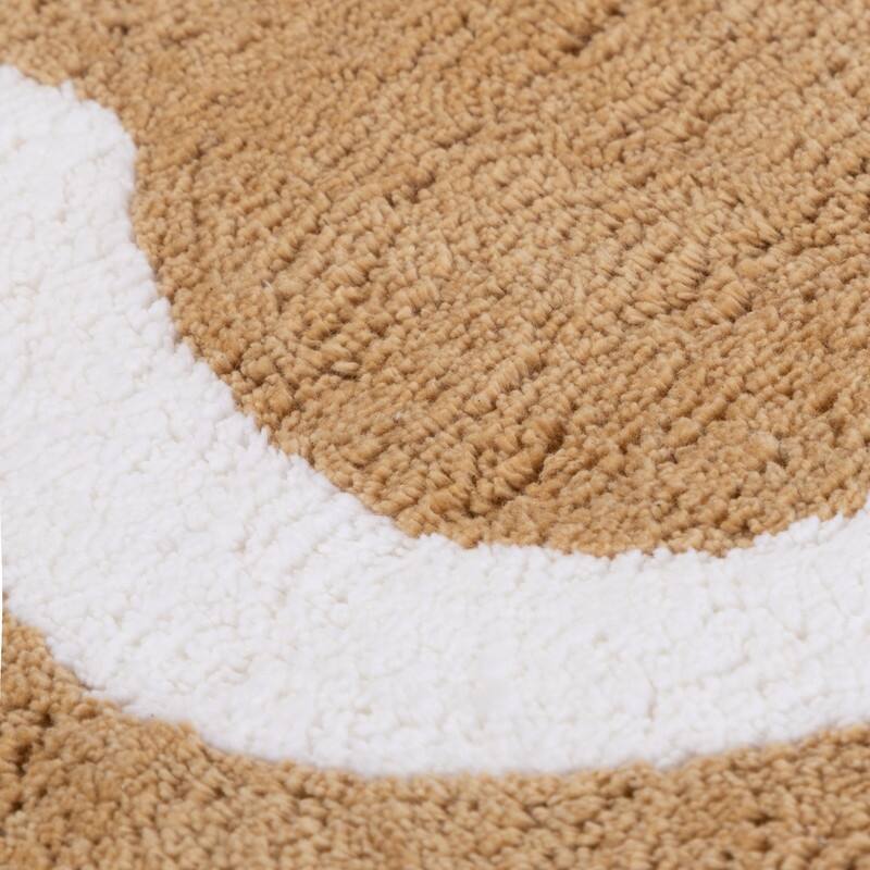 Sherry Kline 32" Scalloped Edge Round Bathmat Two Tone Color