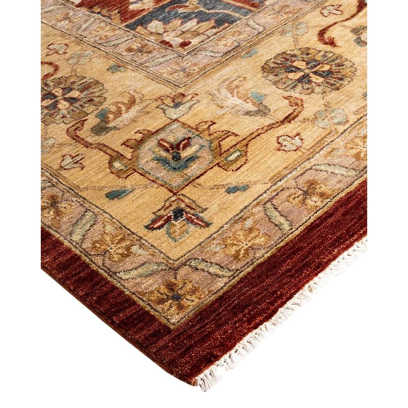 Oushak One-of-a-Kind Handmade Area Rug, Beige - 9' 1" x 12' 3"