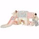 preview thumbnail 7 of 69, 11-in-1 Toddler Slide Playset - Kids Slide for Ages 1-3 with Basketball Hoop, Arch Tunnel, Telescope, and Toy Storage Organizer