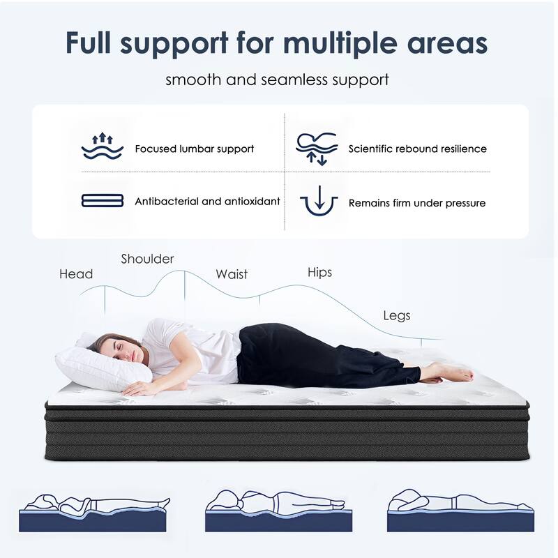 GDFStudio - Astraeus 10 Inch Hybrid Memory Foam and Pocket Coil Mattress with Cooling Knit Top