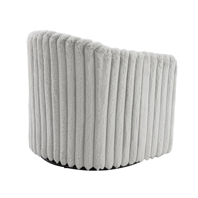 Modern Cotton Flannel Swivel Accent Chair Plush Barral Chair