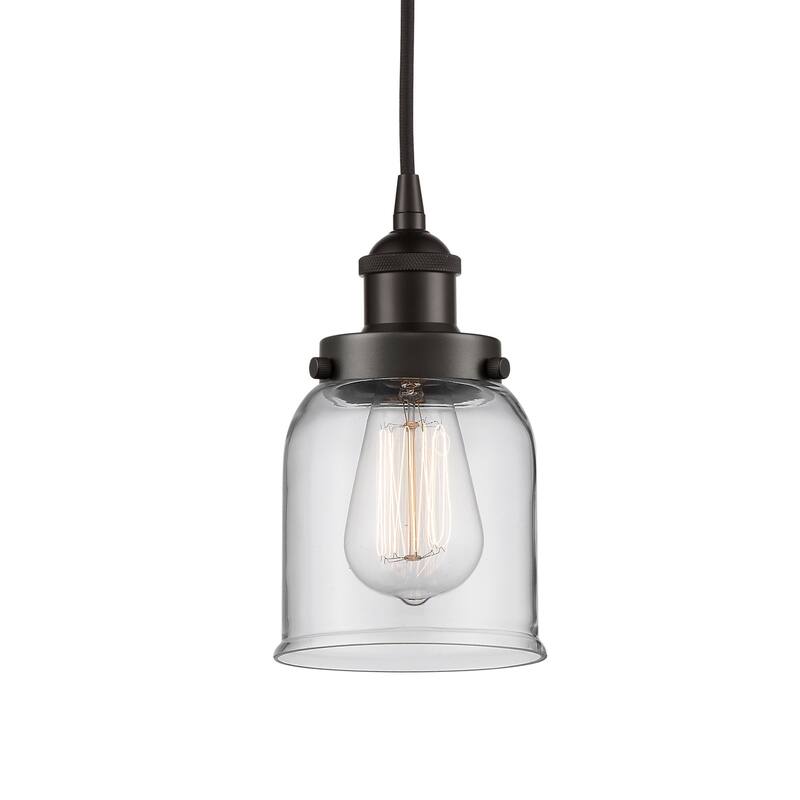 Innovations Lighting 616-1PH-10-5 Bell Pendant Bell 5" Wide Mini - Oil Rubbed Bronze / Clear