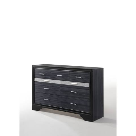 HomeRoots 63" Black Nine Drawer Gentleman's Chest