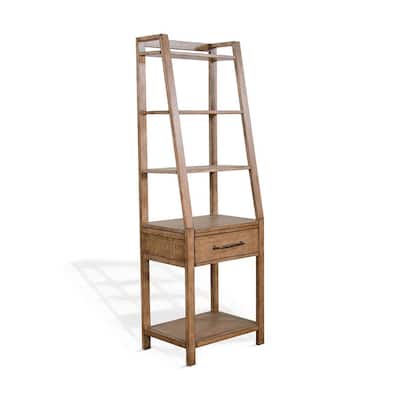 Yael Freestanding Pier with Adjustable Shelves, 72 Inch Light Brown