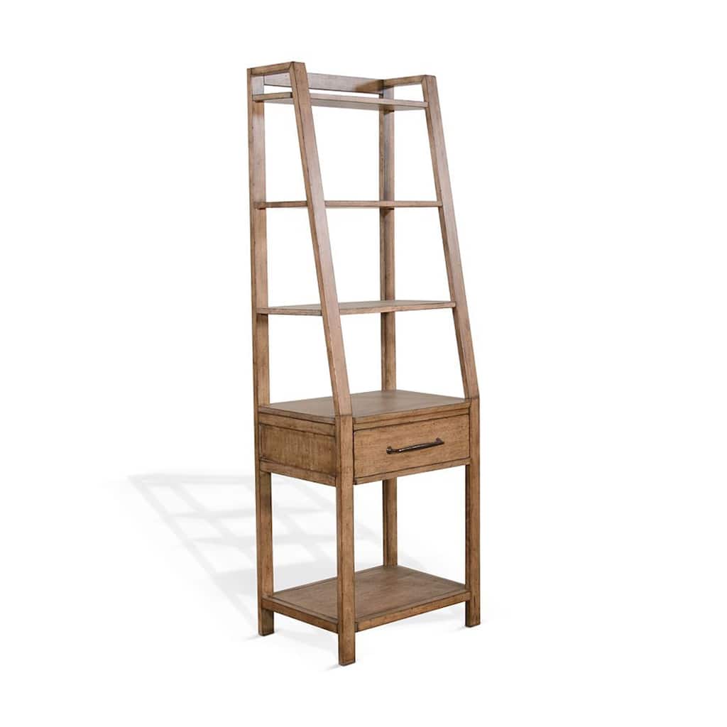 Yael Freestanding Pier with Adjustable Shelves, 72 Inch Light Brown