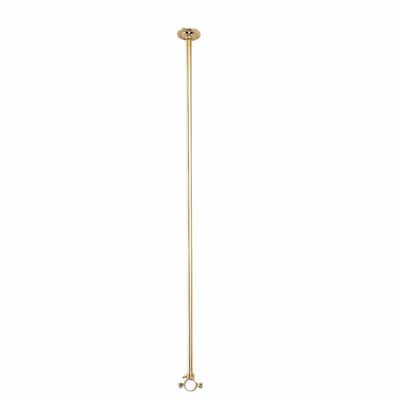 Solid Brass Ceiling Brace for Shower Surround 38" Length 1 1/8" Diameter Rod with Mounting Flange and Clamp