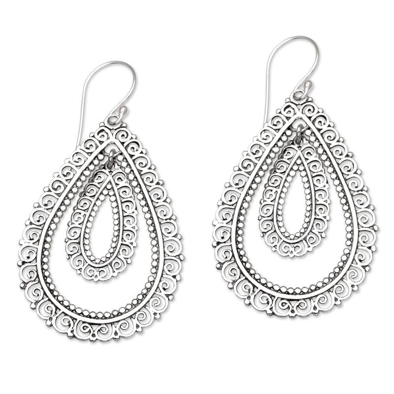 Novica Handmade Steal A Glance Sterling Silver Dangle Earrings
