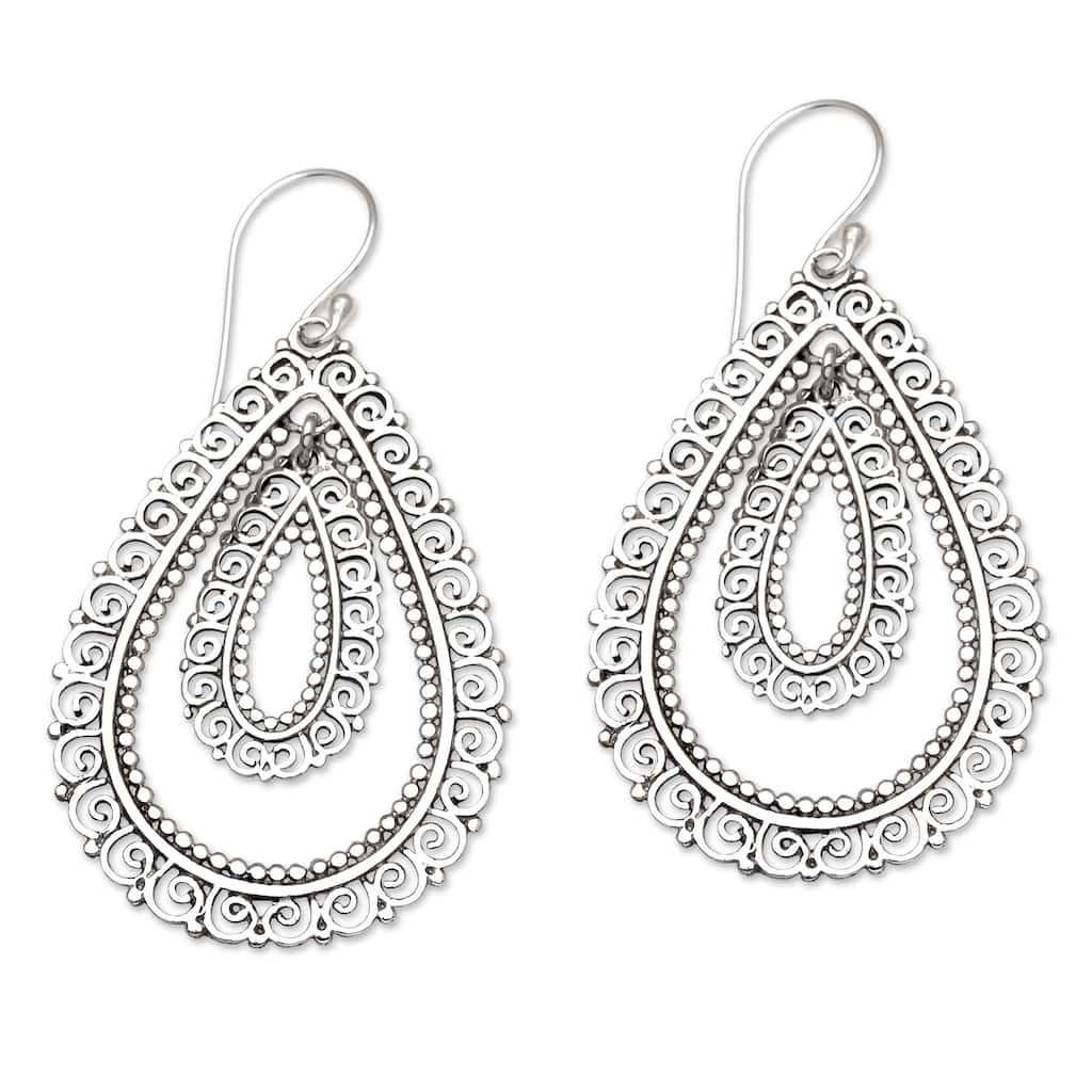 Novica Handmade Steal A Glance Sterling Silver Dangle Earrings