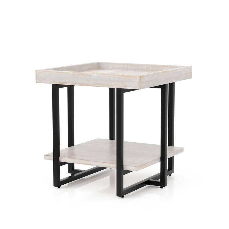 Damara Transitional 24-inch Metal 1-Shelf Side Table by Furniture of America