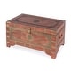 preview thumbnail 2 of 8, Nador Hand-Painted Brass Inlay Storage Trunk Coffee Table