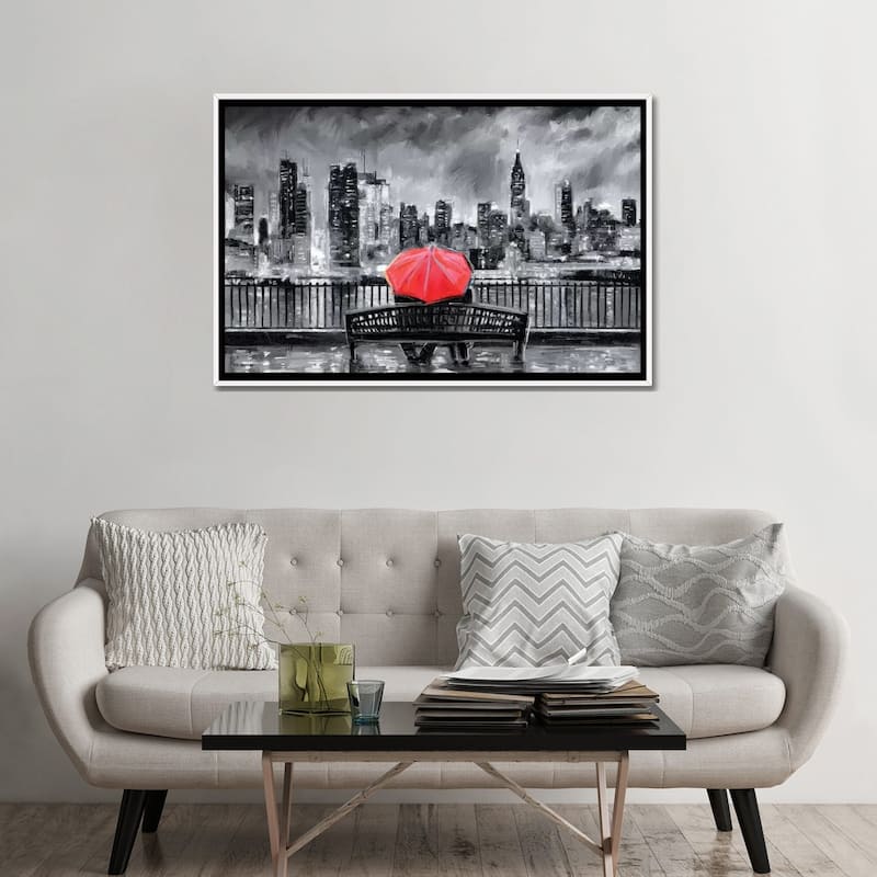 iCanvas "NY In Love In Red" by P.D. Moreno Framed Canvas Print